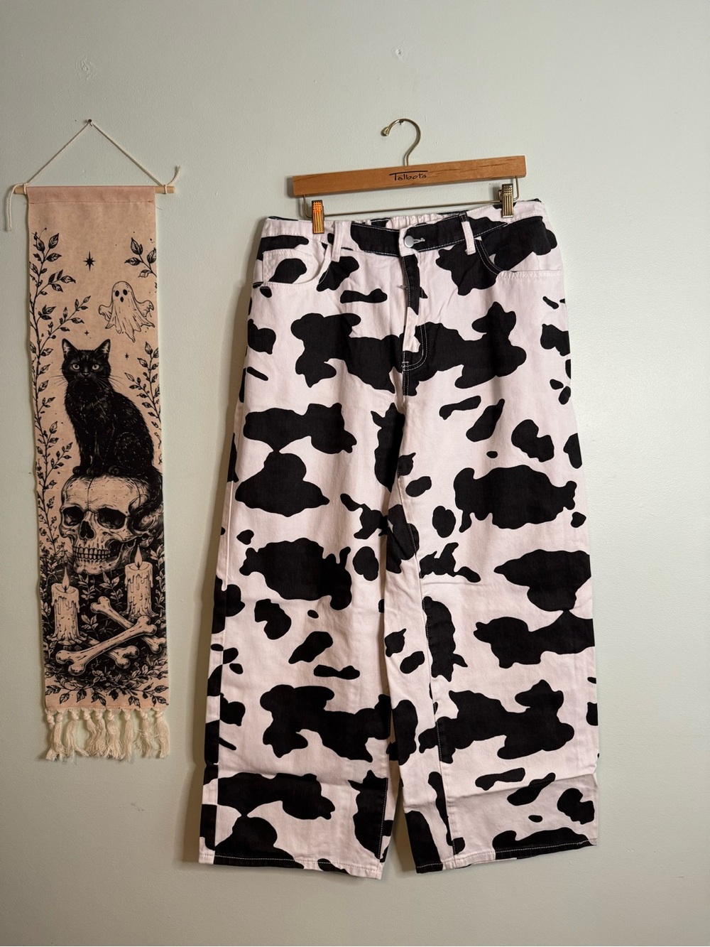 Cowprint Wide Leg Jeans (1XL)